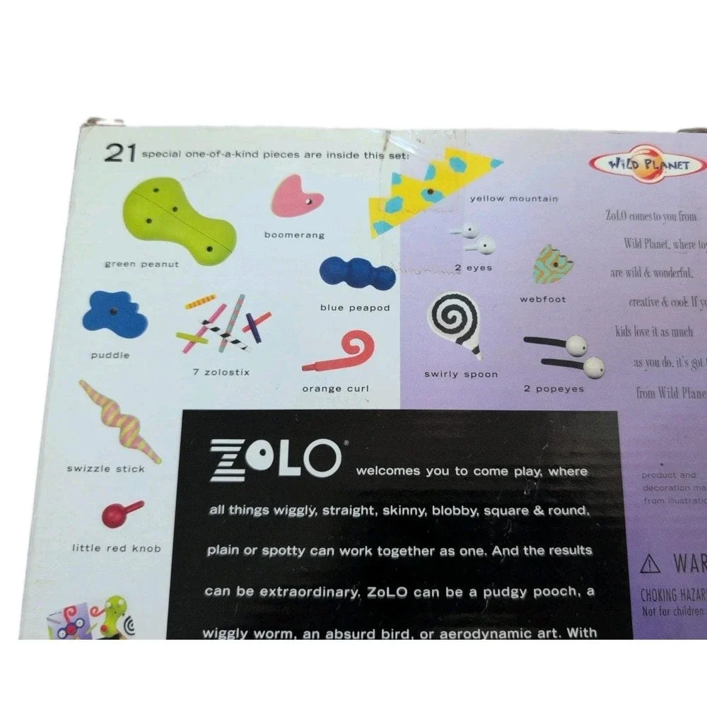 ZOLO A Creative Building Set by Wild Planet 1996 21 Pc Set - New